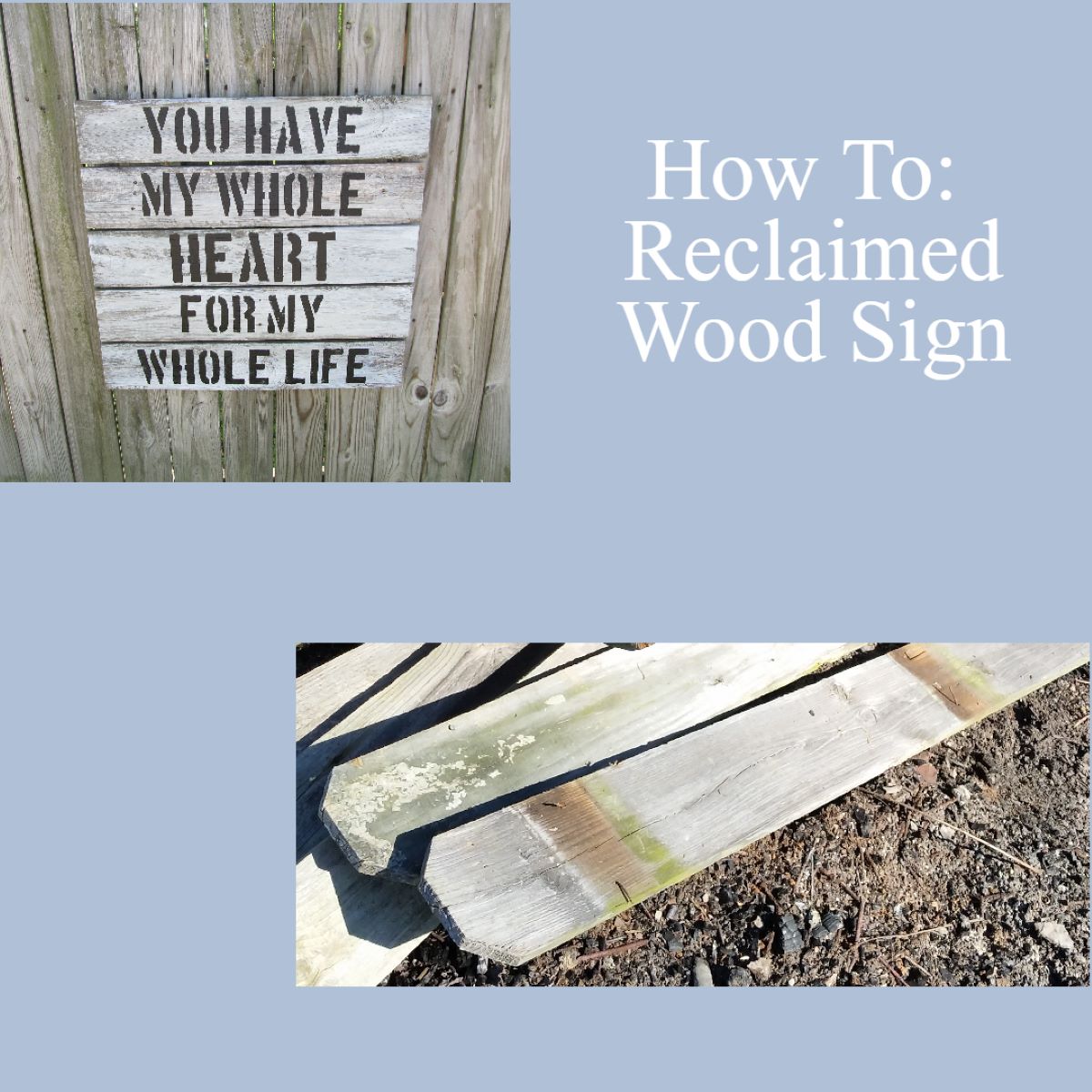Reclaimed Wood Heart (Weathered Fence Boards) - My Repurposed Life®