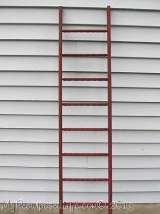DIY red faux ladder