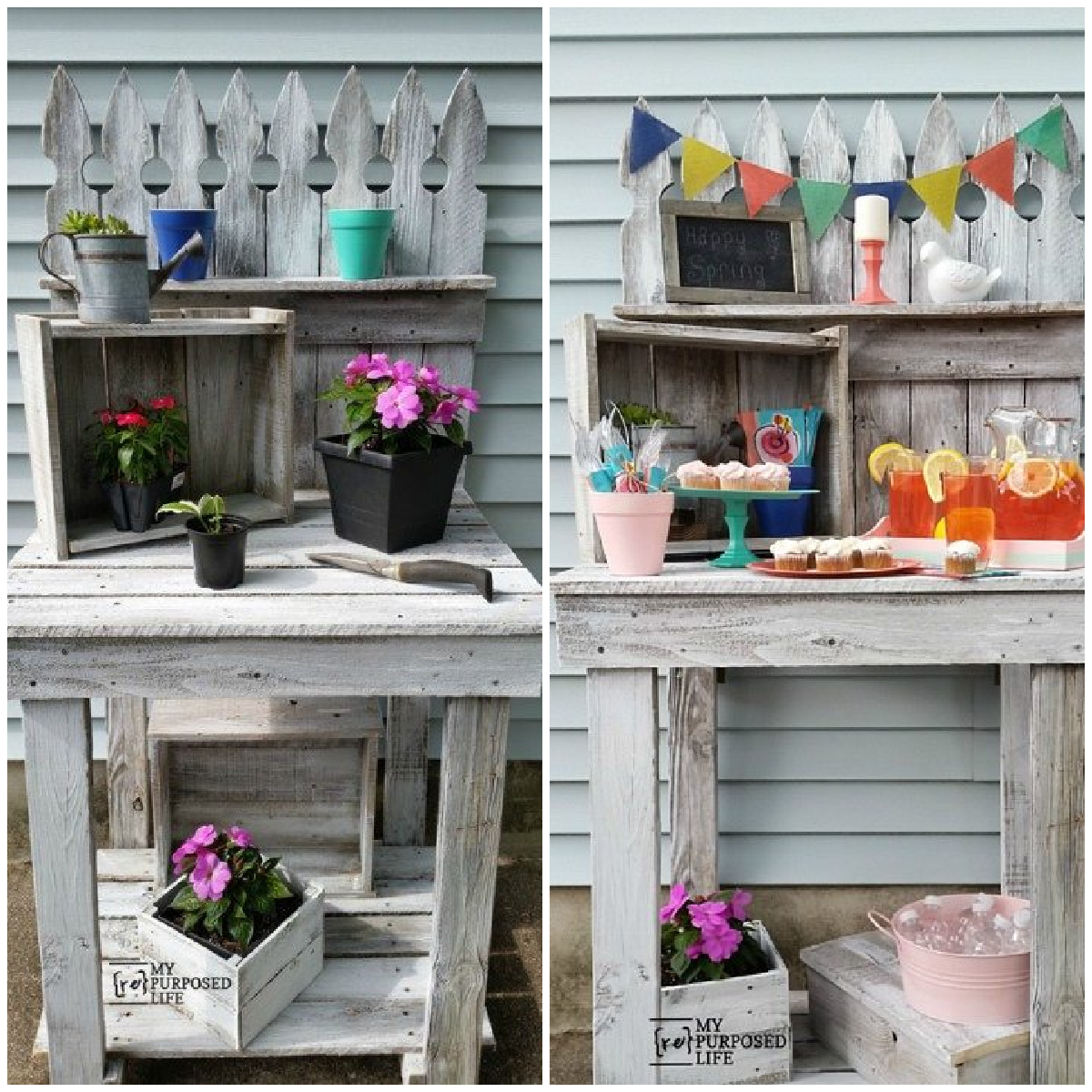 Reclaimed Wood Potting Bench - My Repurposed Life® Rescue Re-imagine Repeat