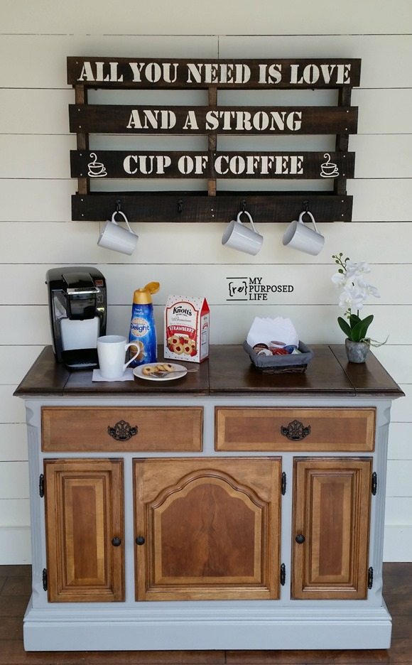 How To Build A Farmhouse Style Coffee Bar Station For Your Kitchen 