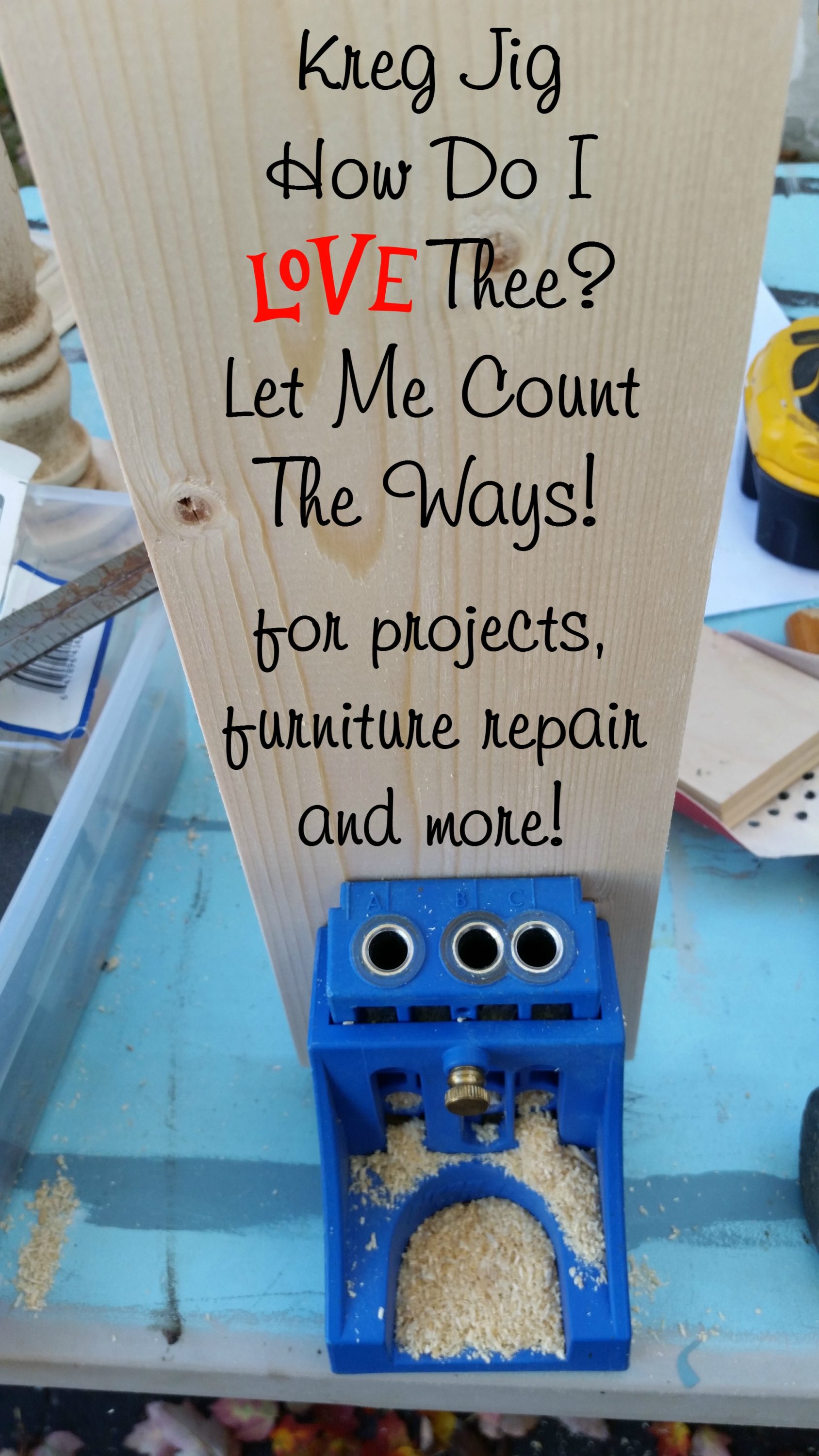 Did you know you can use your Kreg Jig for making repairs on furniture as well as building new furniture projects? I'll show you how! #MyRepurposedLife #repurposed #furniture #repairs #kregjig #diy via @repurposedlife