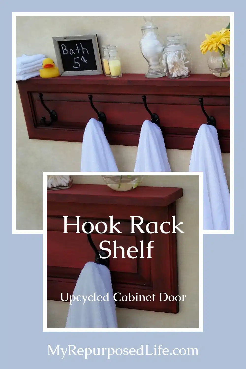 Wall Shelf with Hooks  DIY - My Repurposed Life®