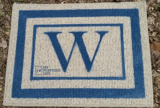 easy Spray Paint Welcome Mat - My Repurposed Life®