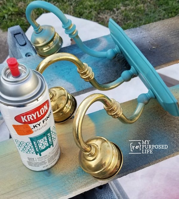 repurposed Brass Vanity Light - My Repurposed Life®