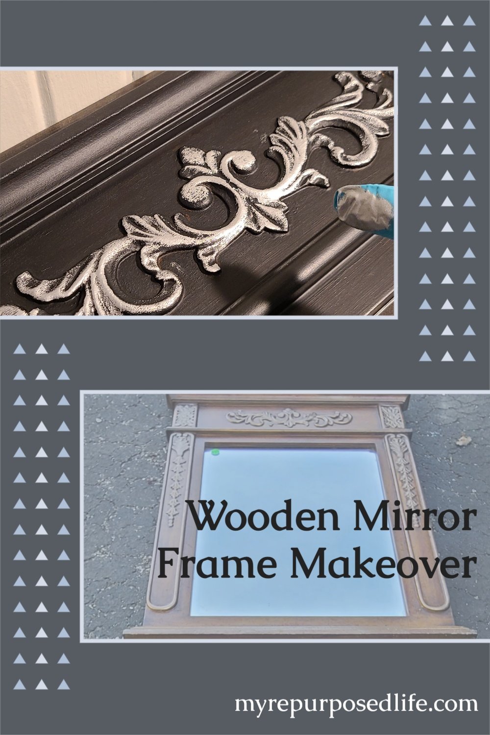 Mirror Makeover Using Rub'n Buff - MY WEATHERED HOME
