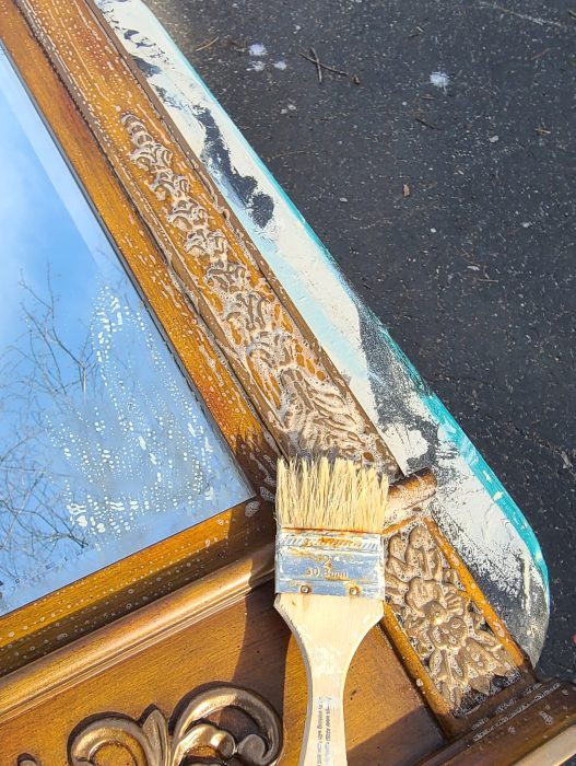 How to Paint a Wooden Mirror Frame - My Repurposed Life®